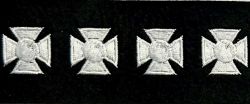 Maltese Cross 3/4" x 3/4" Hash Marks - WHITE on BLACK